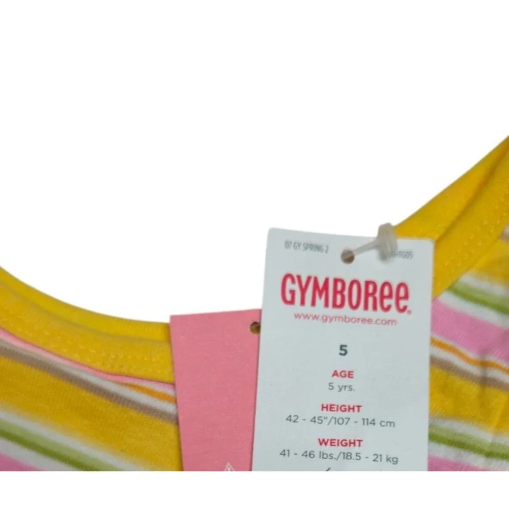 Vintage Gymboree Tank Top Size 5 Multicolor Striped Sunflower Fields 2006 NWT